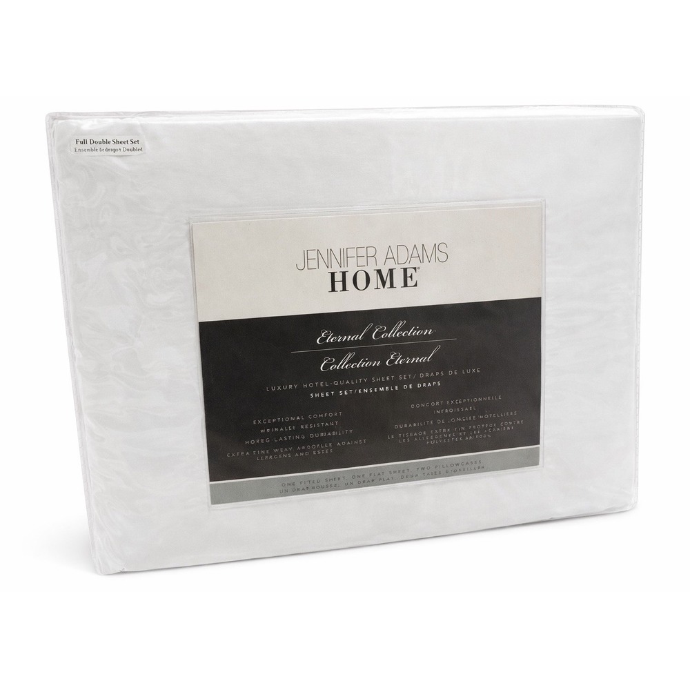 Jennifer Adams Home Eternal Collection Full White Sheet Set 4 Pc Microfiber New - Picture 3 of 6